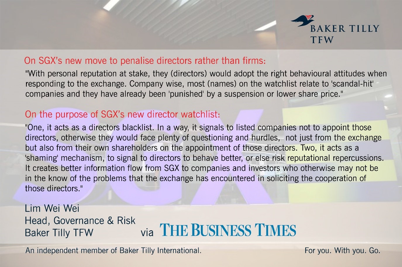 Baker Tilly TFW_TBT_SGX's New Move to Penalise Directors