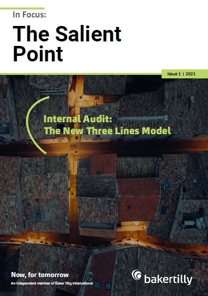 2021 Issue 1_Baker Tilly Singapore_Salient Point_Internal Audit_The New Three Lines Model_Coverpage